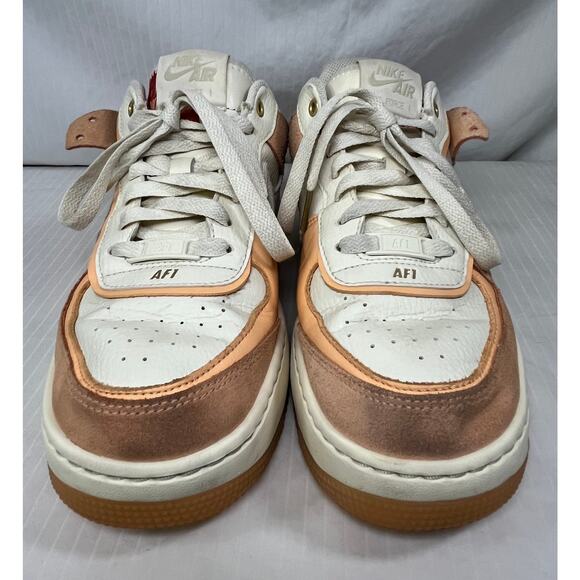 Women's Nike Air Force 1 AF1 Peach Shadow Sneakers Reg Size 9 - Picture 2 of 9